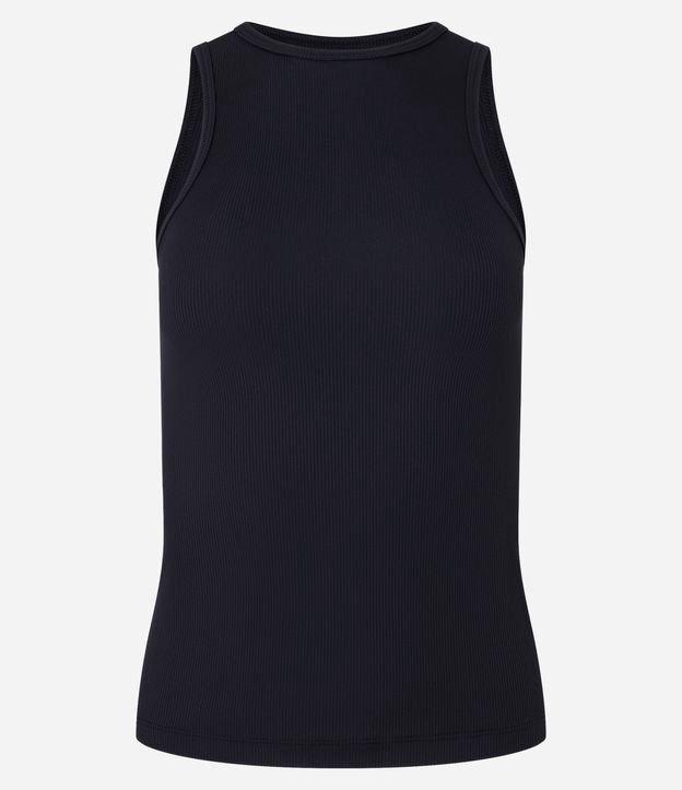 Blusa Sem Manga em Ribana com Gola Redonda - 1