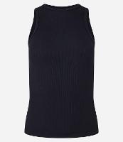 Blusa Sem Manga em Ribana com Gola Redonda - 1