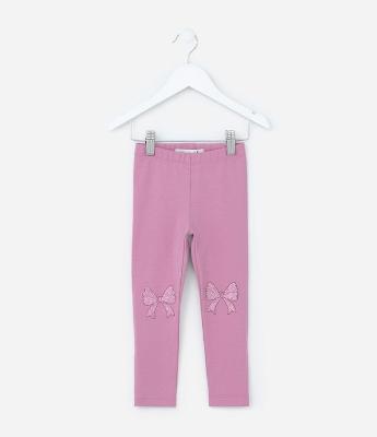 Calça Infantil com Lacinho Brilhoso - Tam 1 a 5/6 Anos