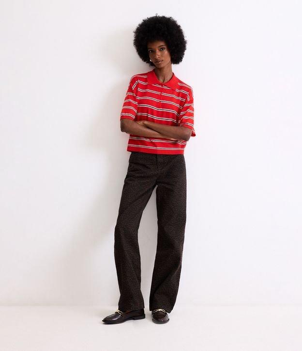 Calça Reta em Jeans com Estampa Animal Print - 4