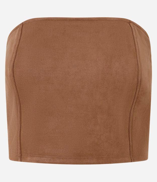 Top em Suede Corsetado com Lastex nas Costas - 1