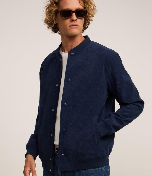 Jaqueta Bomber em Veludo Cotelê com Botões Forrados - 2