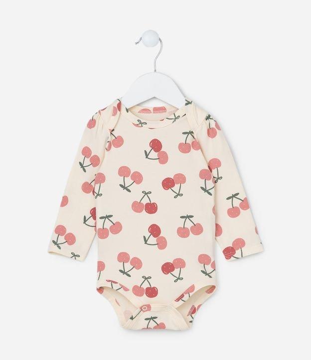 Body Infantil com Estampa Cerejinhas - Tam 0 a 18 meses - 1