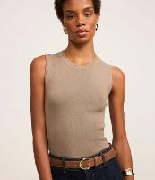 Blusa Sem Manga em Tricô Canelado com Gola Redonda - 2