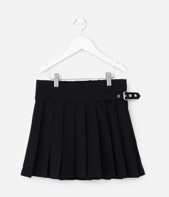 Saia Infantil Plissada com Cinto - Tam 5 a 14 Anos
