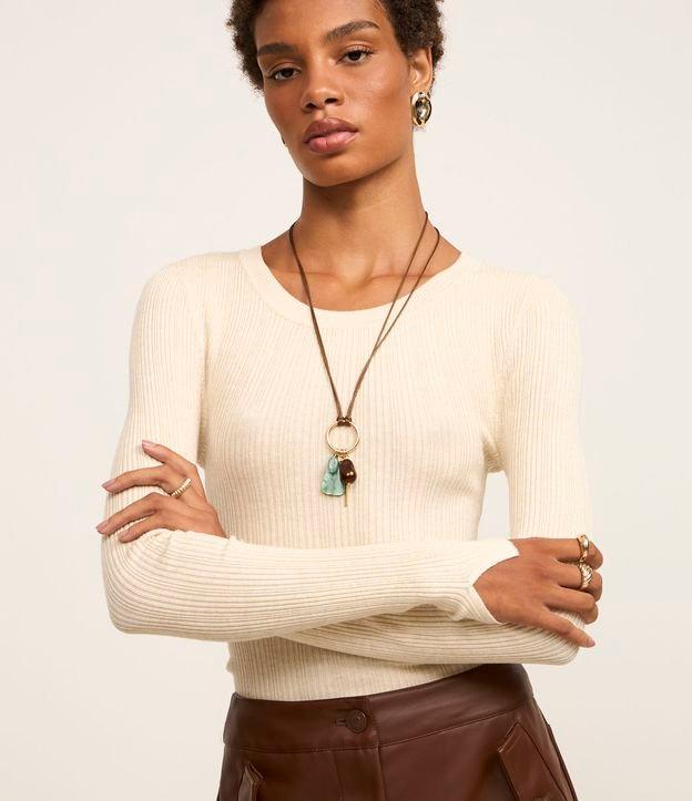 Suéter em Tricô com Textura Canelada - 2