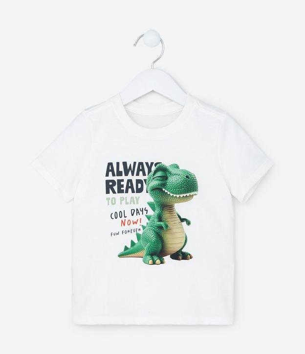 Camiseta Infantil com Estampa Dino 3D - Tam 1 a 6 Anos - 1