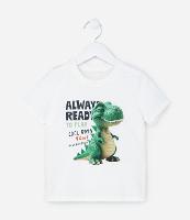 Camiseta Infantil com Estampa Dino 3D - Tam 1 a 6 Anos - 1