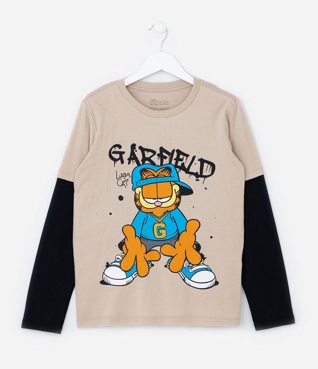 Camiseta Infantil com Estampa Garfield Brilha no Escuro - Tam 5 a 14 Anos - 1