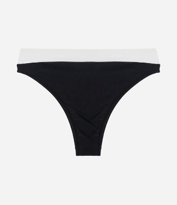 Biquíni Calcinha Hot Pants em Microfibra com Recorte Branco