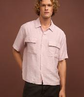 Camisa em Tricoline com Textura e Bolso Cargo - 2