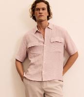 Camisa em Tricoline com Textura e Bolso Cargo - 3