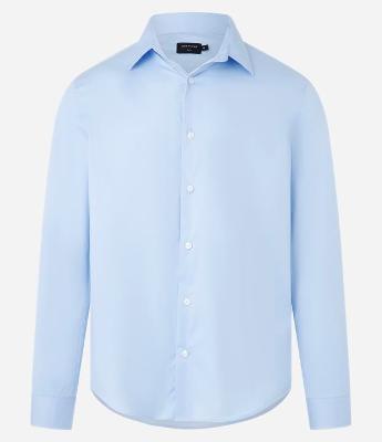 Camisa em Alfaiataria com Toque Premium Gola Lapela e Manga Longa