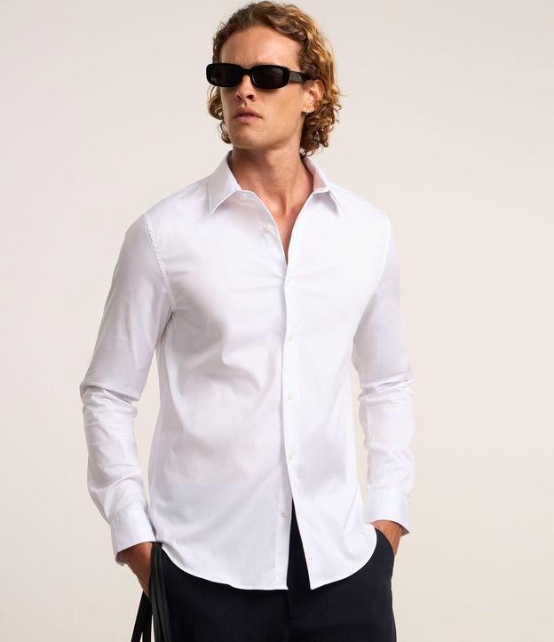 Camisa em Alfaiataria com Toque Premium Gola Lapela e Manga Longa - 1