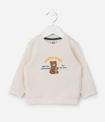 Blusão Infantil Quentinho com Estampa Ursinho - Tam 0 a 18 meses