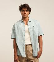 Camisa Relaxed em Algodão com Estampa de Paisagem e Bolso - 1