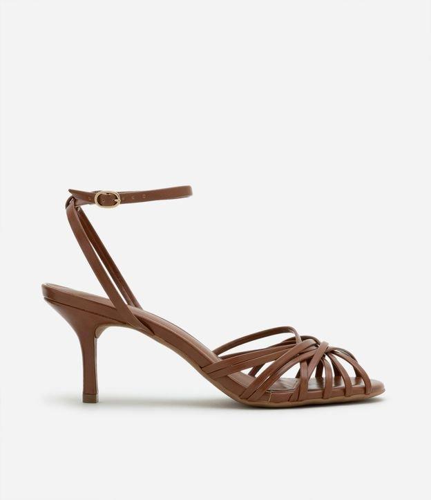 Sandália Multi Tiras em PU com Gáspea - 1