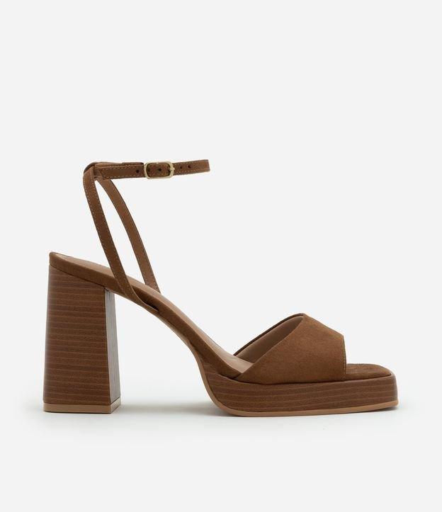 Sandália Meia Pata em PU com Camurça - 1