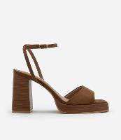 Sandália Meia Pata em PU com Camurça - 1