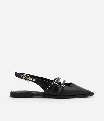 Sapatilha Slingback Tiras com Aviamentos