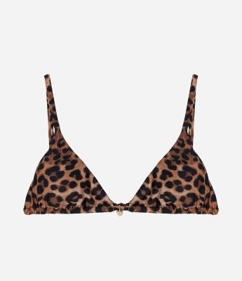 Biquíni Top Cortininha em Microfibra com Estampa Animal Print