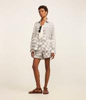 Short Runner em Sarja com Listras em Fio Tinto e Barra Dobrada - 2