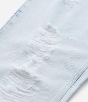 Calça Reta em Jeans com Rasgos na Perna Curve & Plus Size - 1