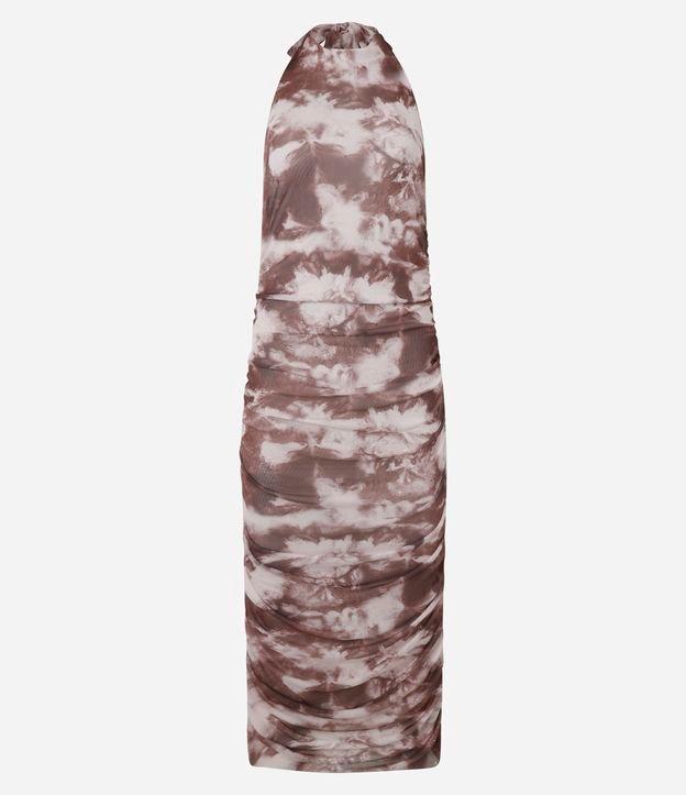 Vestido Midi em Tule Frente Única Drapeado - 1