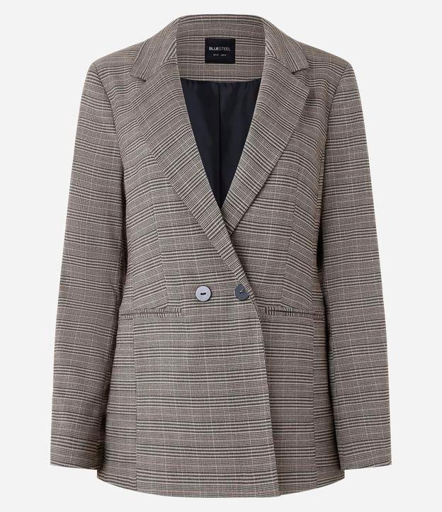 Blazer Regular Alongado em Alfaiataria Xadrez - 1