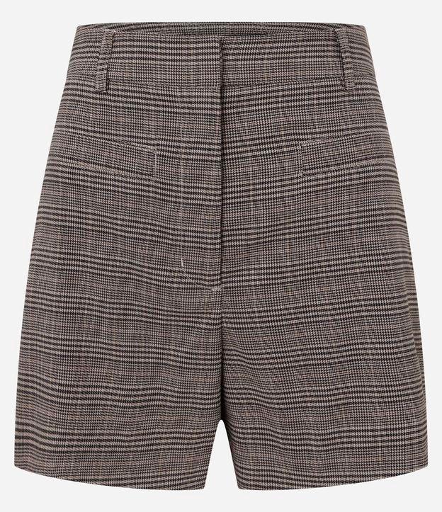 Short em Alfaiataria Xadrez com Bolsinhos Embutidos - 1