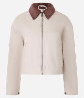 Jaqueta Regular em Sarja com Gola Contrastante e Bolsos - 1