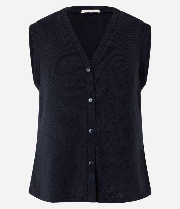 Blusa Alongada e Texturizada com Botões - 1