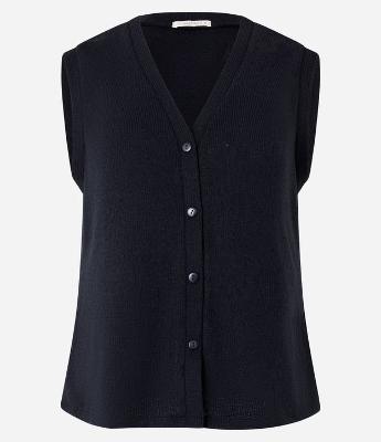 Blusa Alongada e Texturizada com Botões