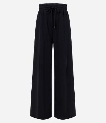 Calça Wide em Moletom com Cós Elástico