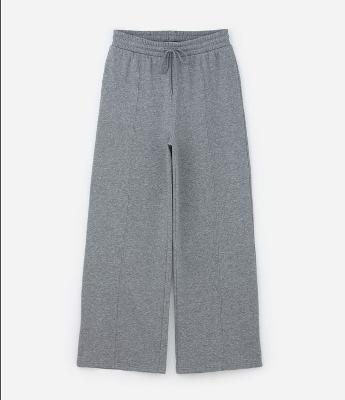 Calça Wide em Moletom com Cós Elástico