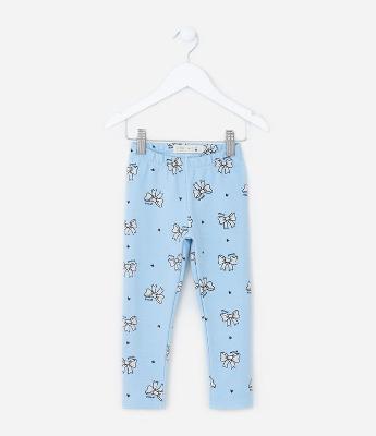 Calça Legging Infantil Quentinha com Estampa Laços - Tam 1 a 6 Anos