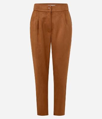 Calça Esportiva em Suede com Cós Elástico e Bolsos