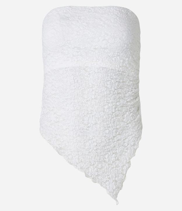 Blusa em Renda Tomara que Caia com Ponta Assimétrica - 2