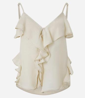 Blusa em Viscose com Babadinhos Sobrepostos e Abotoamento