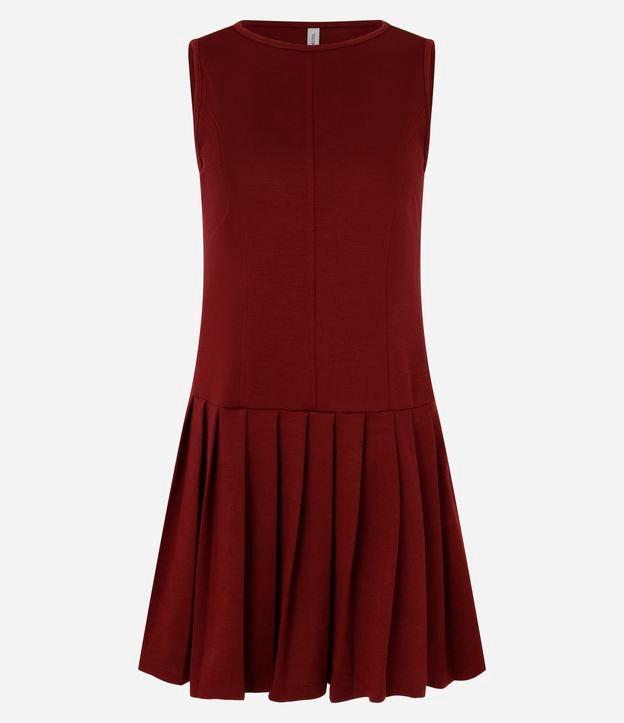 Vestido Curto Godê em Ponto Roma com Saia de Pregas - 1