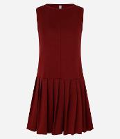 Vestido Curto Godê em Ponto Roma com Saia de Pregas - 1