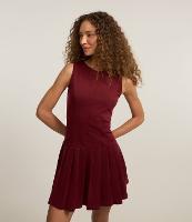 Vestido Curto Godê em Ponto Roma com Saia de Pregas - 2