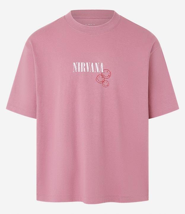 Camiseta Boxy em Algodão com Estampa Nirvana - 1
