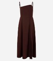 Vestido Longo em Viscose e Linho com Decote Assimétrico e Fenda Lateral - 1