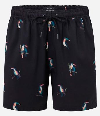 Bermuda em Microfibra com Estampa de Tucanos