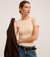 Blusa Básica Ajustada em Ribana com Gola Redonda - 2