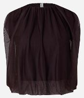 Blusa Balonê Cropped em Tule com Gola Redonda - 1