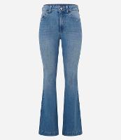 Calça Flare em Jeans com Elastano e Cintura Alta - 1