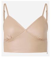 Blusa Cropped em Pu com Franzidinhos no Busto - 1