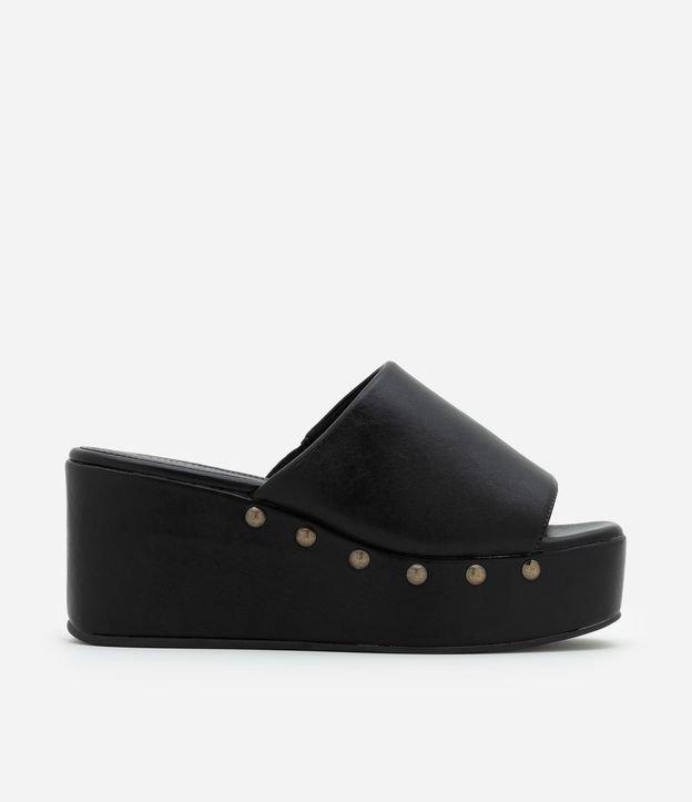 Sandália em PU Plataform com Rebites no Salto - 1